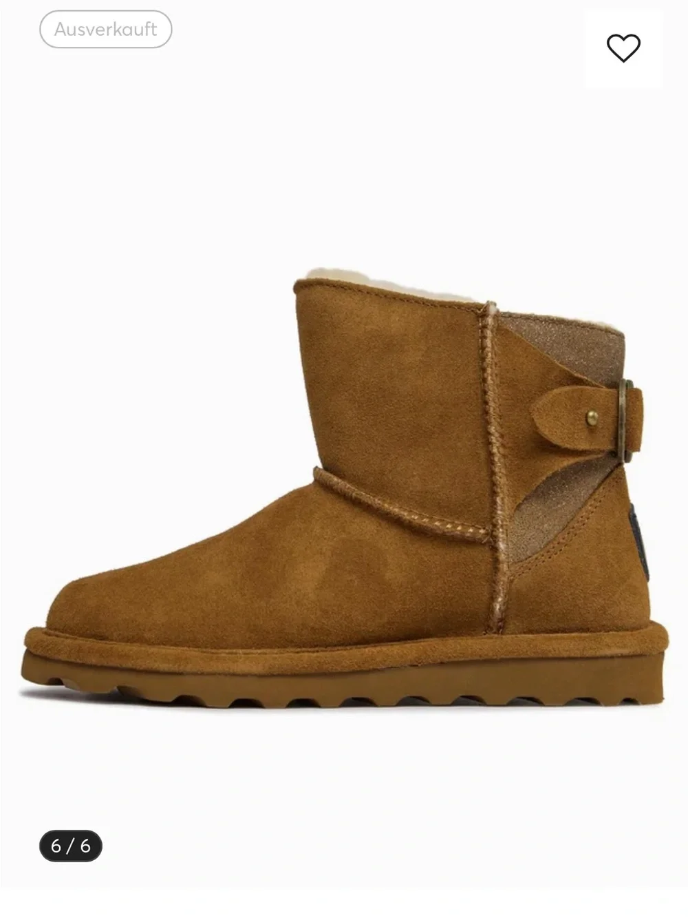 BearPaw Suede Ankle Boot in Chestnut Brown Sz 7
